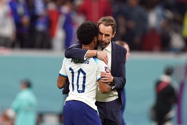 Gareth Southgate says Raheem Sterling is not happy to have been left out of the latest England squad (Adam Davy/PA)