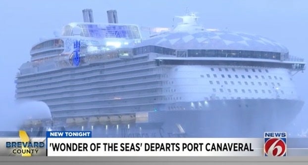 The Wonder of the Seas departed Port Canaveral on Tuesday