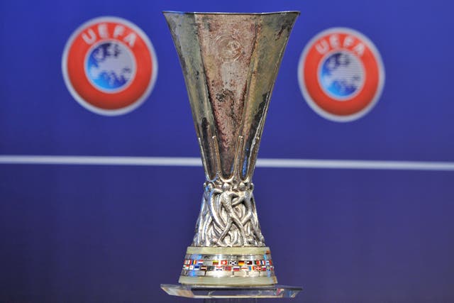 <p>The Uefa Europa League trophy</p>