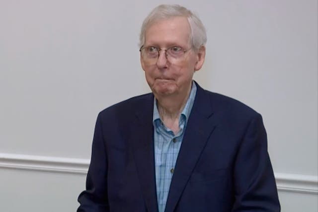 <p>US Senate Minority Leader Mitch McConnell, R-Ky., speaks at the NKY Chamber of Commerce at the Madison Event Center, Wednesday, Aug. 30, 2023, in Covington, Ky. </p>