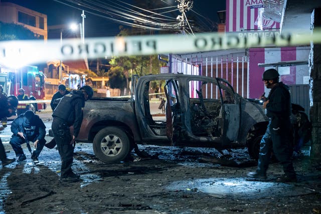 APTOPIX Ecuador Car Bomb