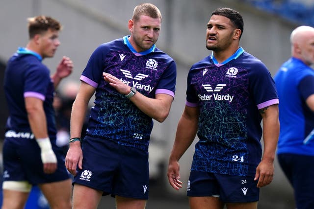 Finn Russell (left) and Sione Tuipulotu are two of Scotland’s in-form players (Jane Barlow/PA)