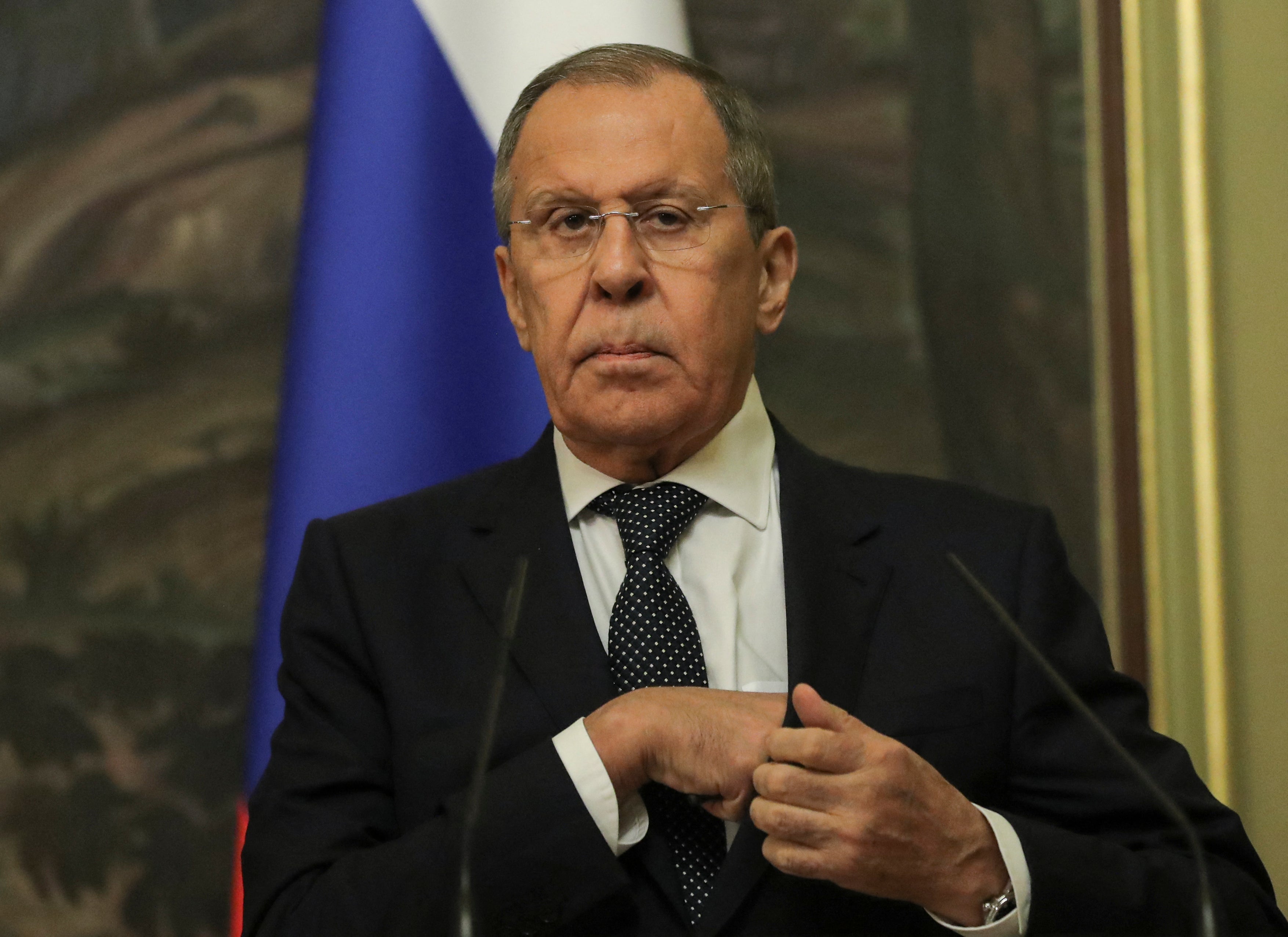 File Russian Foreign Minister Sergei Lavrov attends a joint press conference with his Indian counterpart following their talks in Moscow