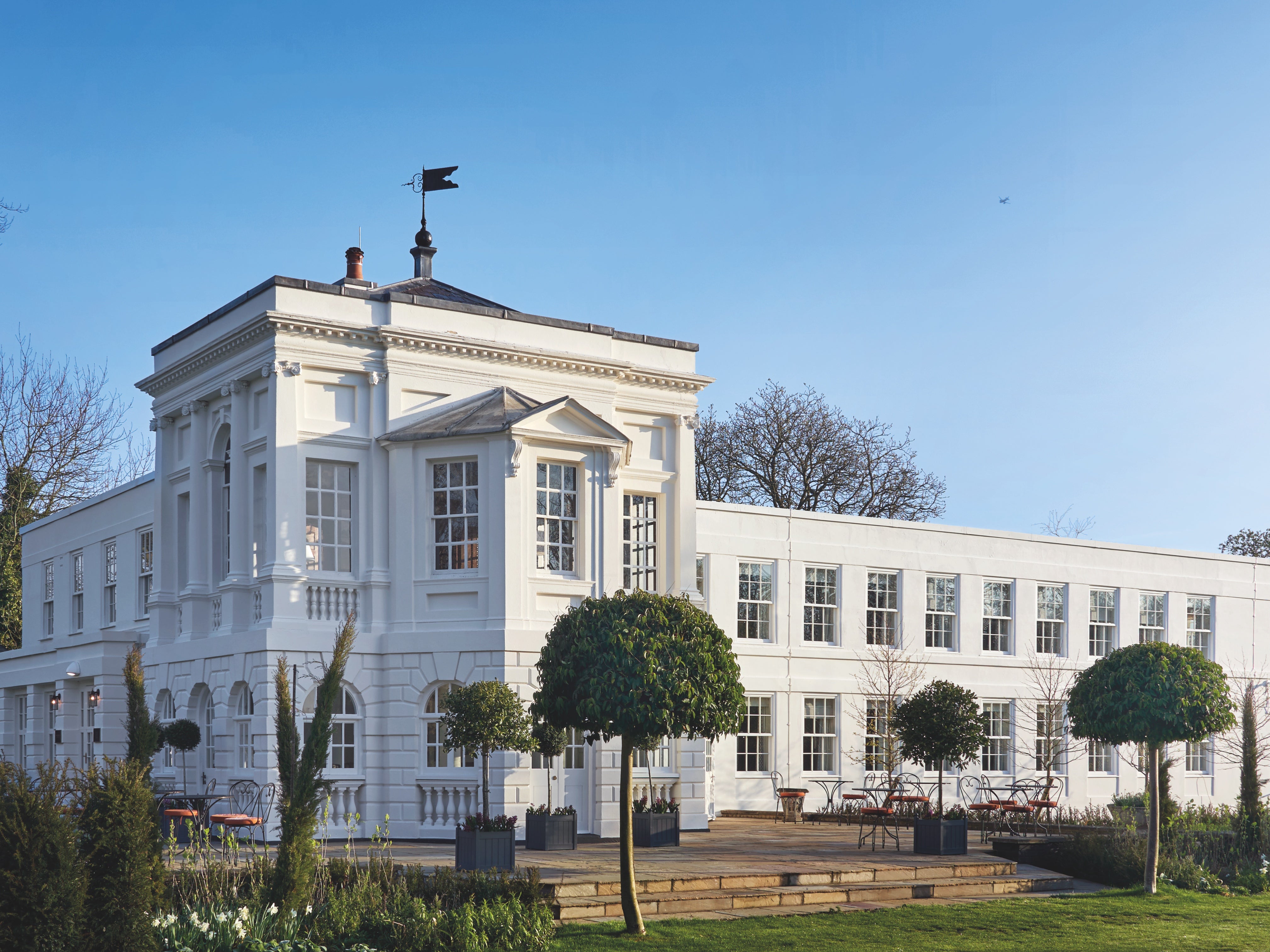 There are two pavilions on the estate, including a Georgian hotel with 27 bedrooms and three suites