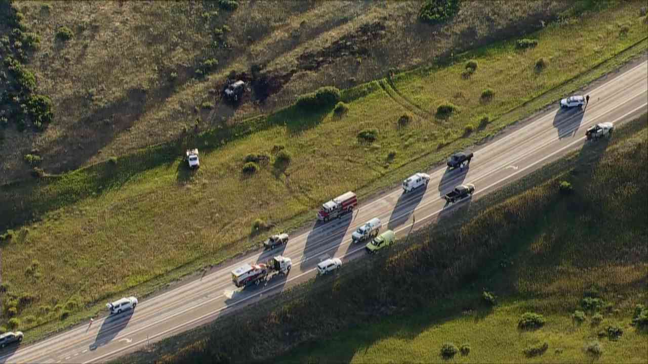 The car ended up in a field where it erupted in flames