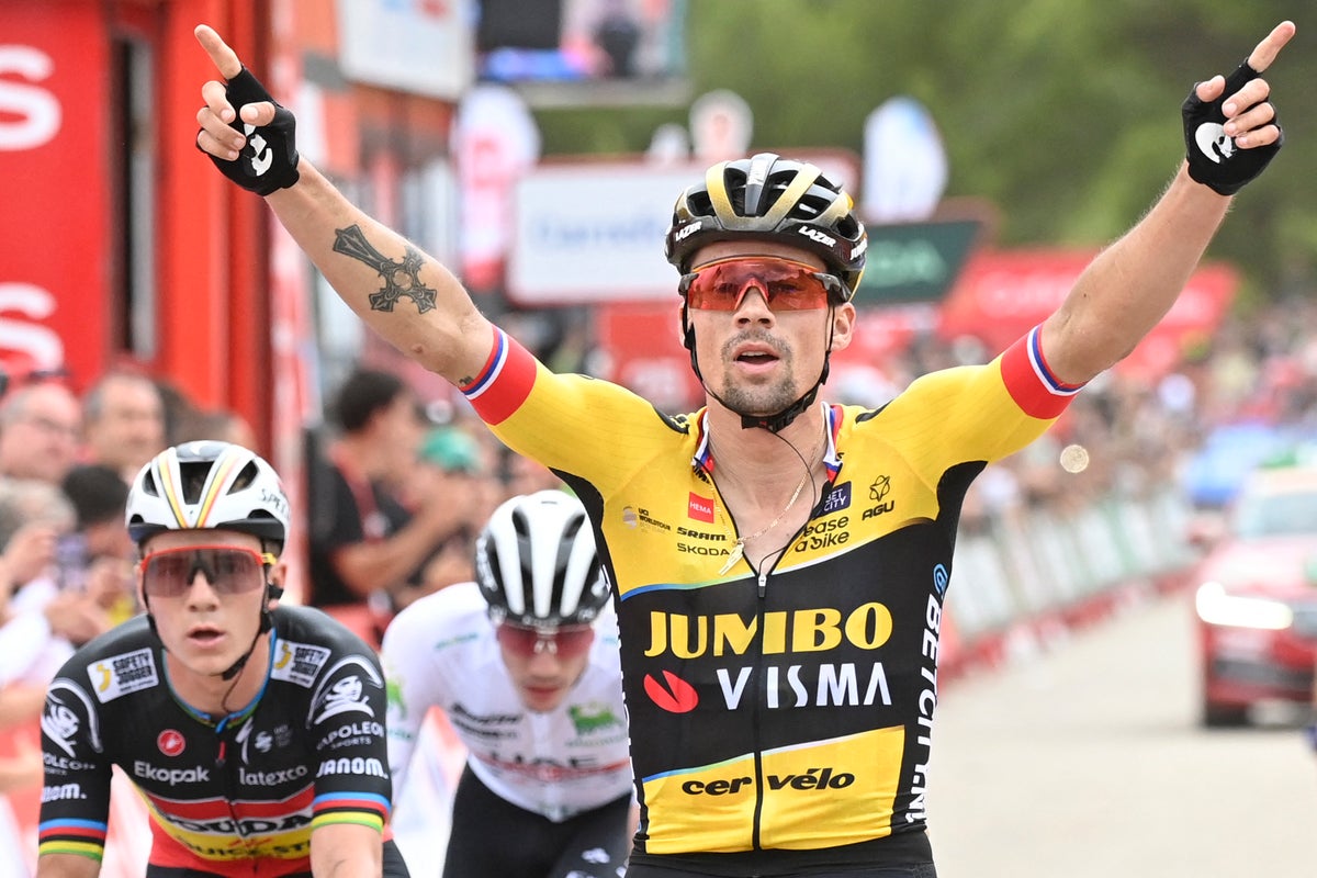 Primoz Roglic beats Remco Evenepoel to win eighth stage of Vuelta a Espana