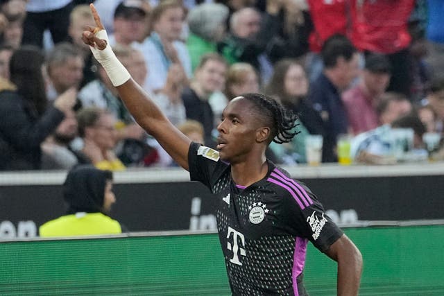 Mathys Tel headed Bayern Munich to Bundesliga victory at Borussia Monchengladbach (Martin Meissner/AP/PA)