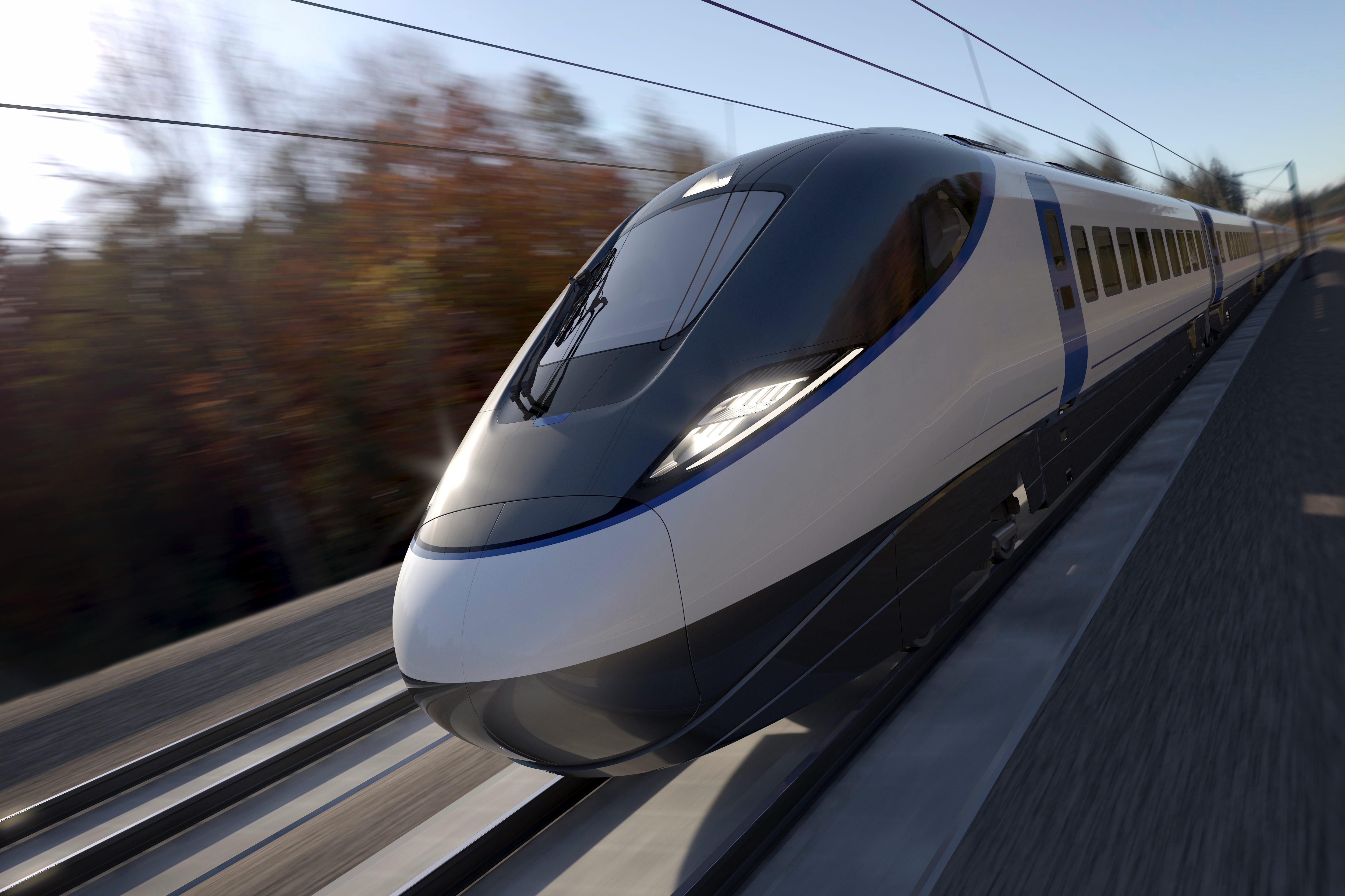 An artist’s impression of the 225mph trains promised as part of the HS2 plan