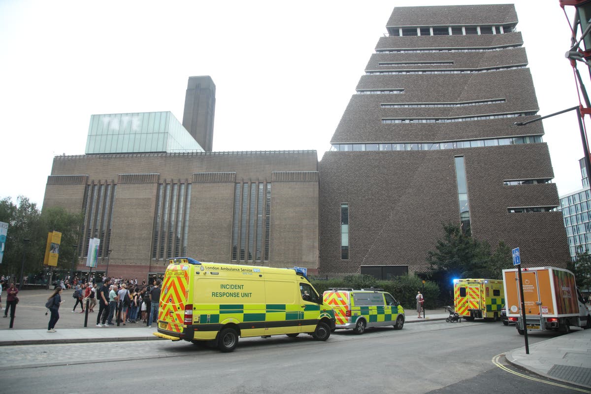 Boy thrown from Tate Modern balcony walking with cane and relying on wheelchair less 