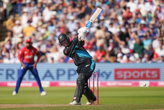 Finn Allen smashed 83 for New Zealand to set 203 for England to win at Edgbaston (Nick Potts/PA)