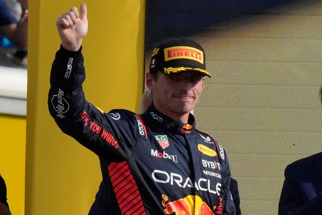Max Verstappen has won 10 successive Formula One races (Luca Bruno/AP)