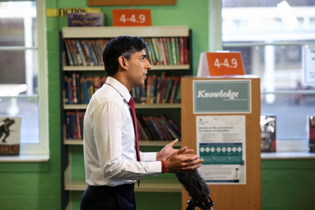 A former senior official at the Department for Education has claimed that, while chancellor, Rishi Sunak refused to fully fund a programme to rebuild England’s crumbling schools (Henry Nicholls/PA)