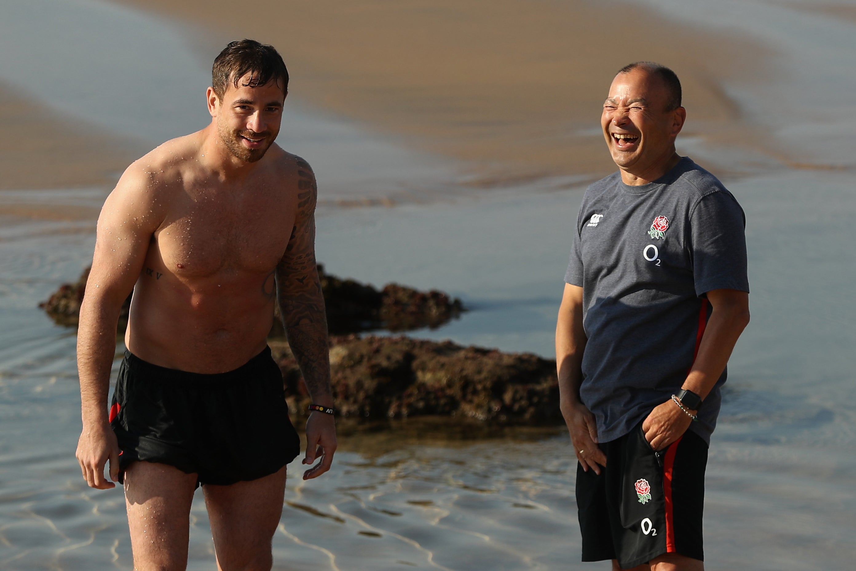 Danny Cipriani and Eddie Jones in South Africa in 2014