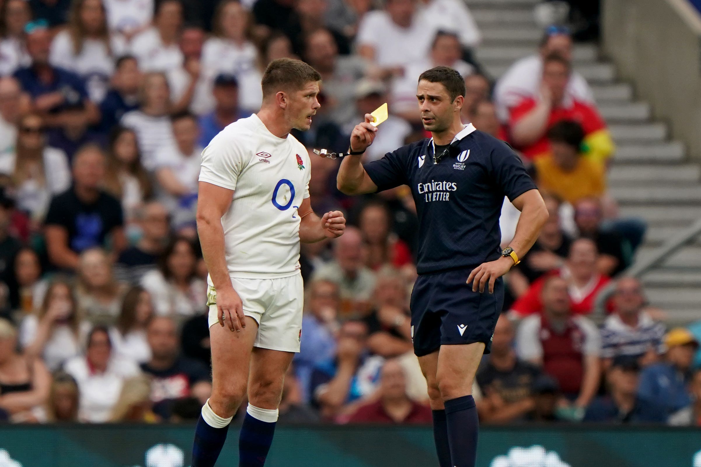 Owen Farrell (left) will miss England’s first two Word Cup games (Joe Giddens/PA)