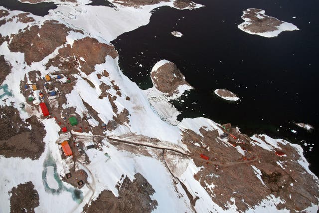 <p>File photo: The Australian Antarctic research station of Casey (left) overlooks Vincennes Bay, and lies 65km from the purpose-built Wilkins glacial blue ice runway where the first Airbus A319 jet to carry passengers from Hobart to Antarctica landed on 11 January 2008</p>