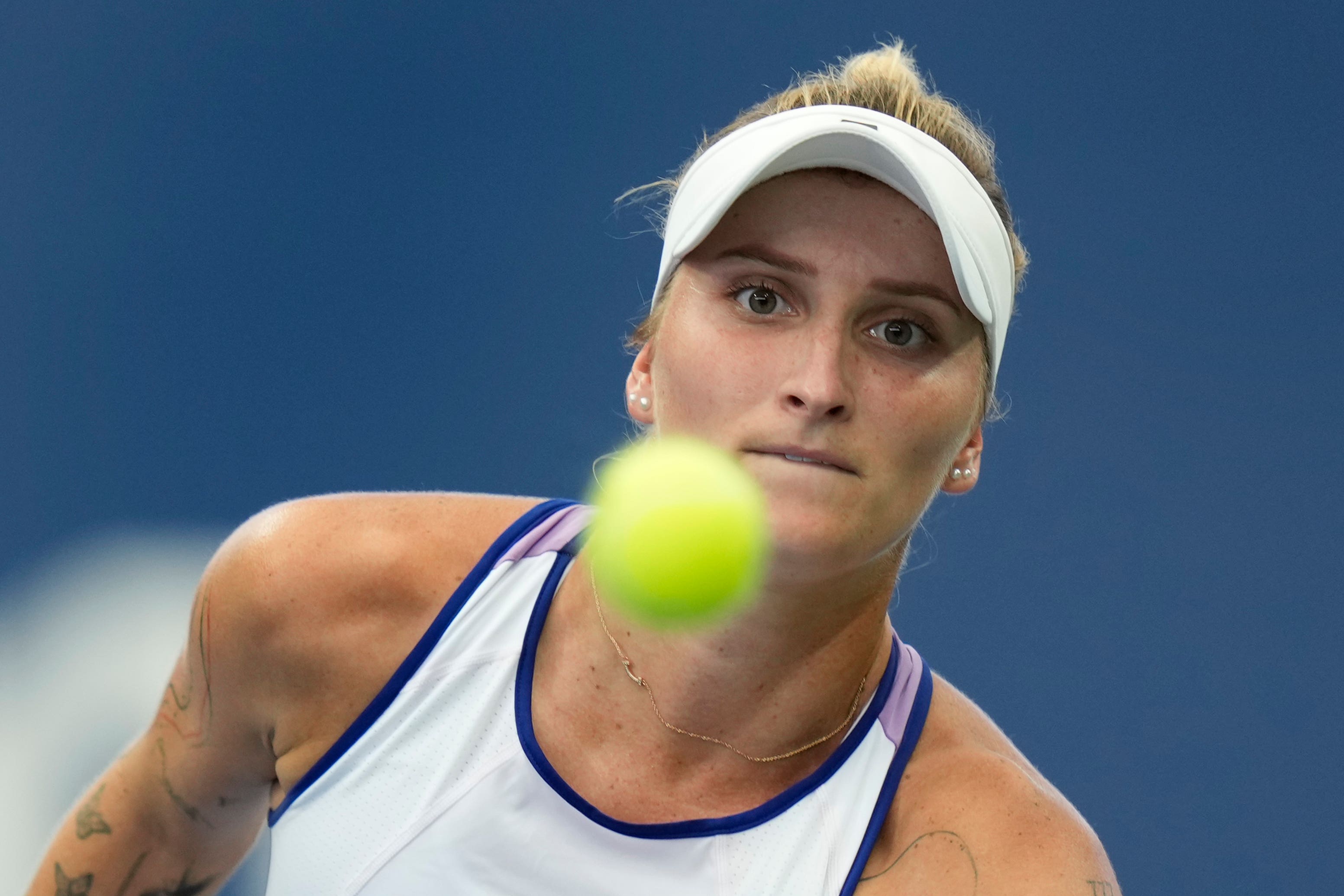 Marketa Vondrousova is through to the last eight (Seth Wenig/AP)