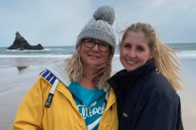 <p>Caitlin Edwards and her mother, Jayne Etherington</p>