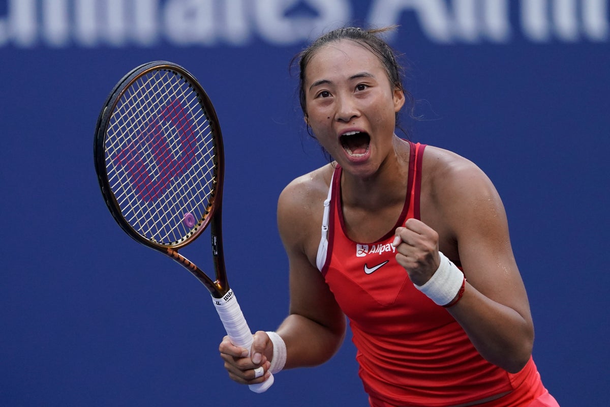 Zheng Qinwen advances to US Open quarterfinals by ousting last year’s runner-up, Ons Jabeur
