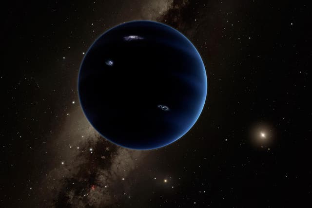 <p>An artist’s impression of how Planet Nine – which is likely to be 10 times the mass of Earth, and at least 400 times further from the Sun – might look </p>