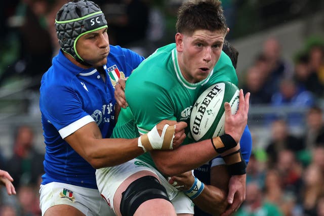 Ireland lock Joe McCarthy made his first Test start against Italy in August (Damien Eagers/PA)