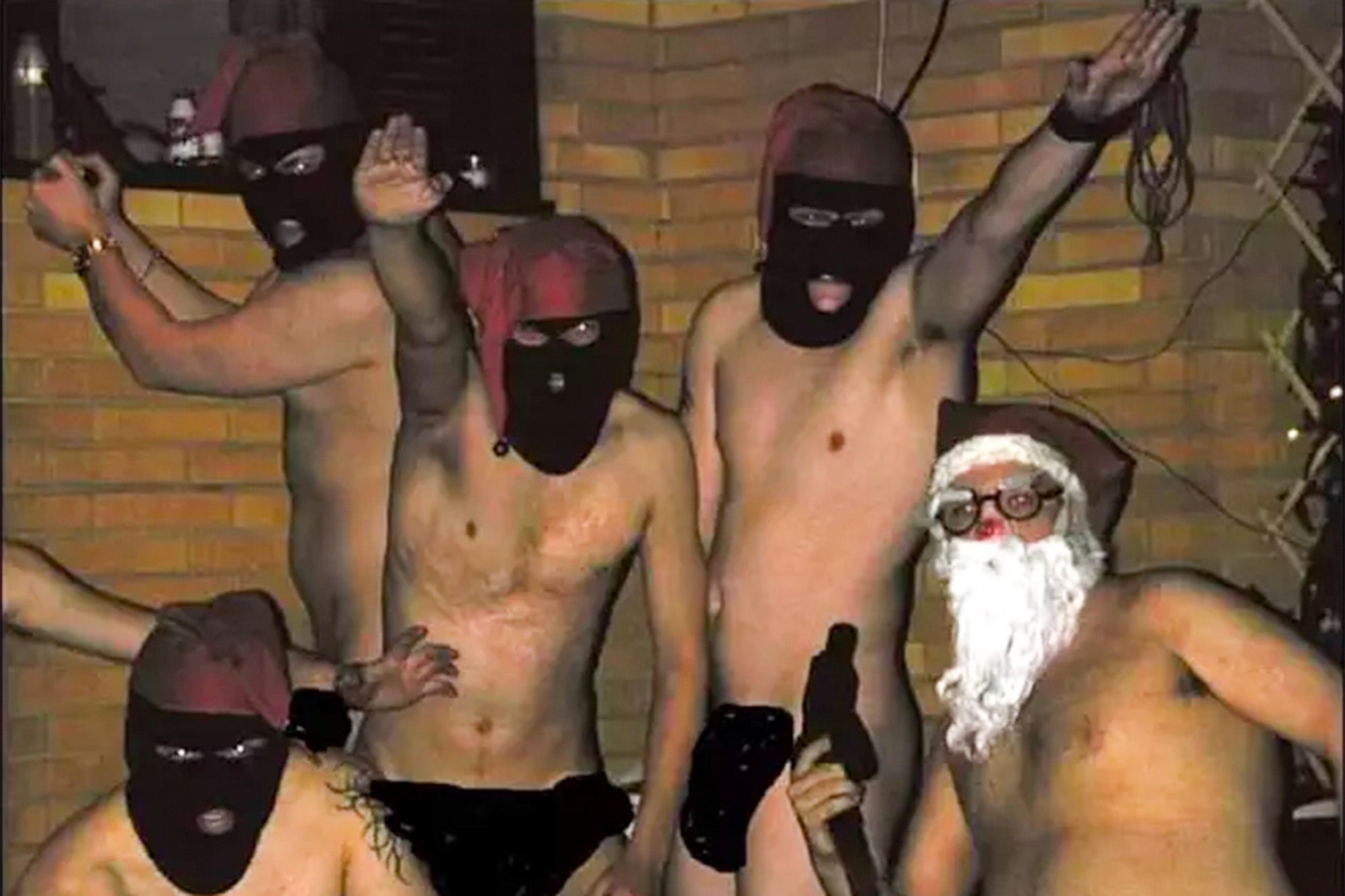 Antti Lindtman, the new leader of the Finnish Social Democratic party (SDP), is pictured with four of his friends at a Christmas party in his secondary school over two decades ago