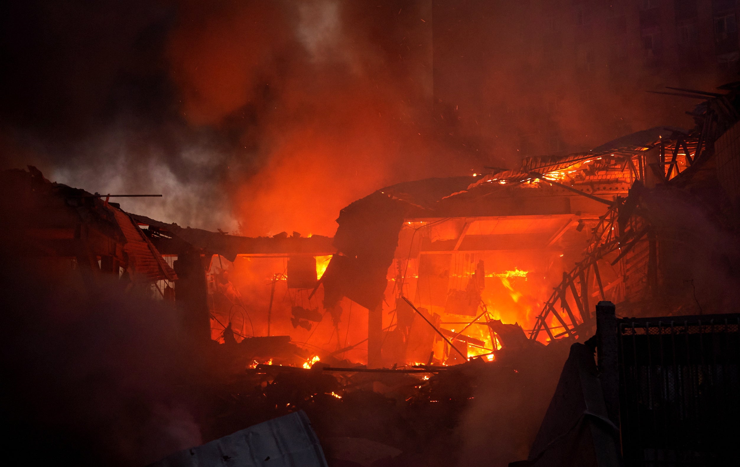 Russian forces responded by attacking Kyiv the night of 30 August killing two people and injuring another