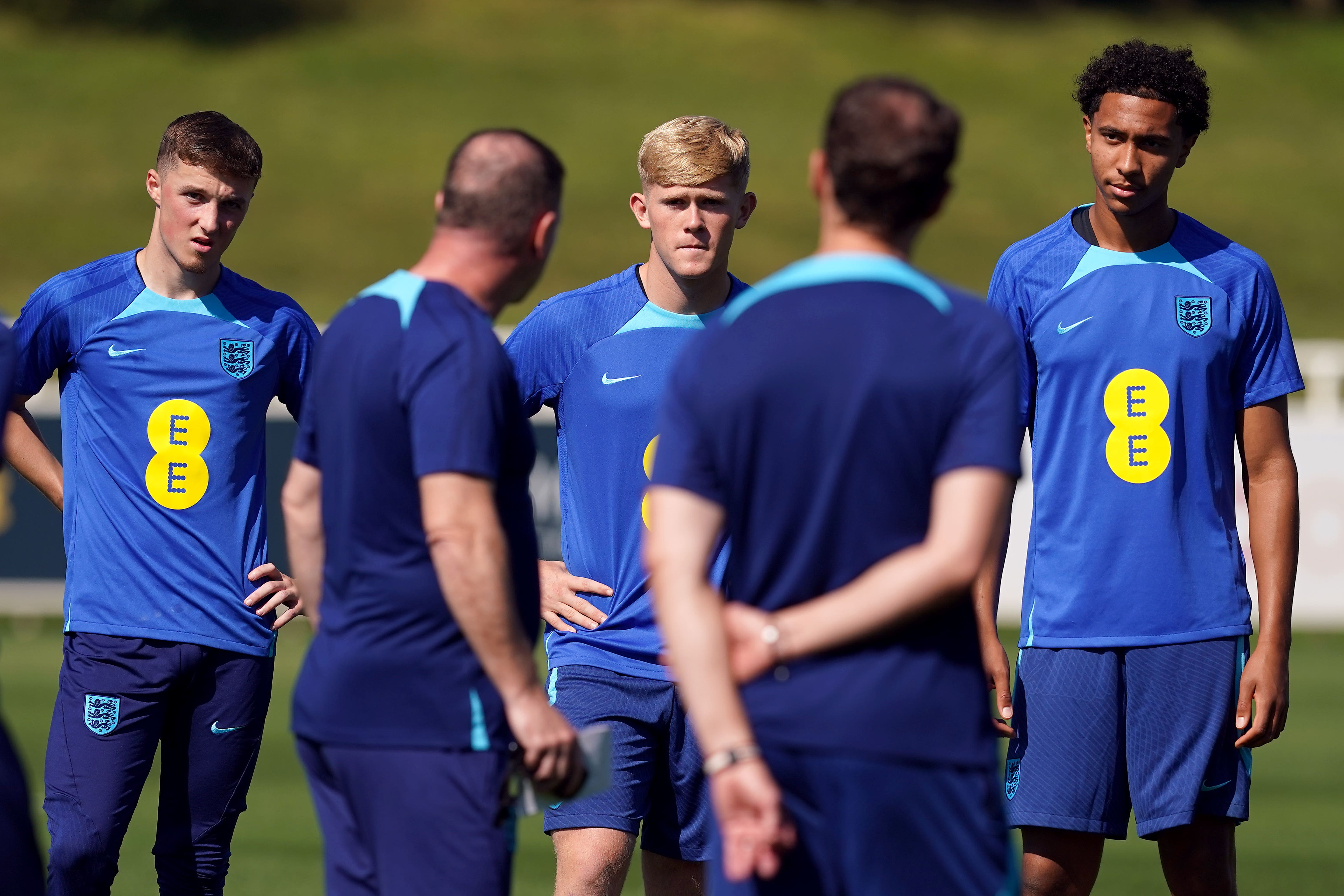Alfie Devine, Lewis Hall and Bashir Humphreys trained with the England senior squad on Tuesday (Martin rickett/PA)
