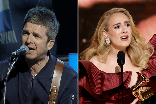 <p>Noel Gallagher and Adele</p>