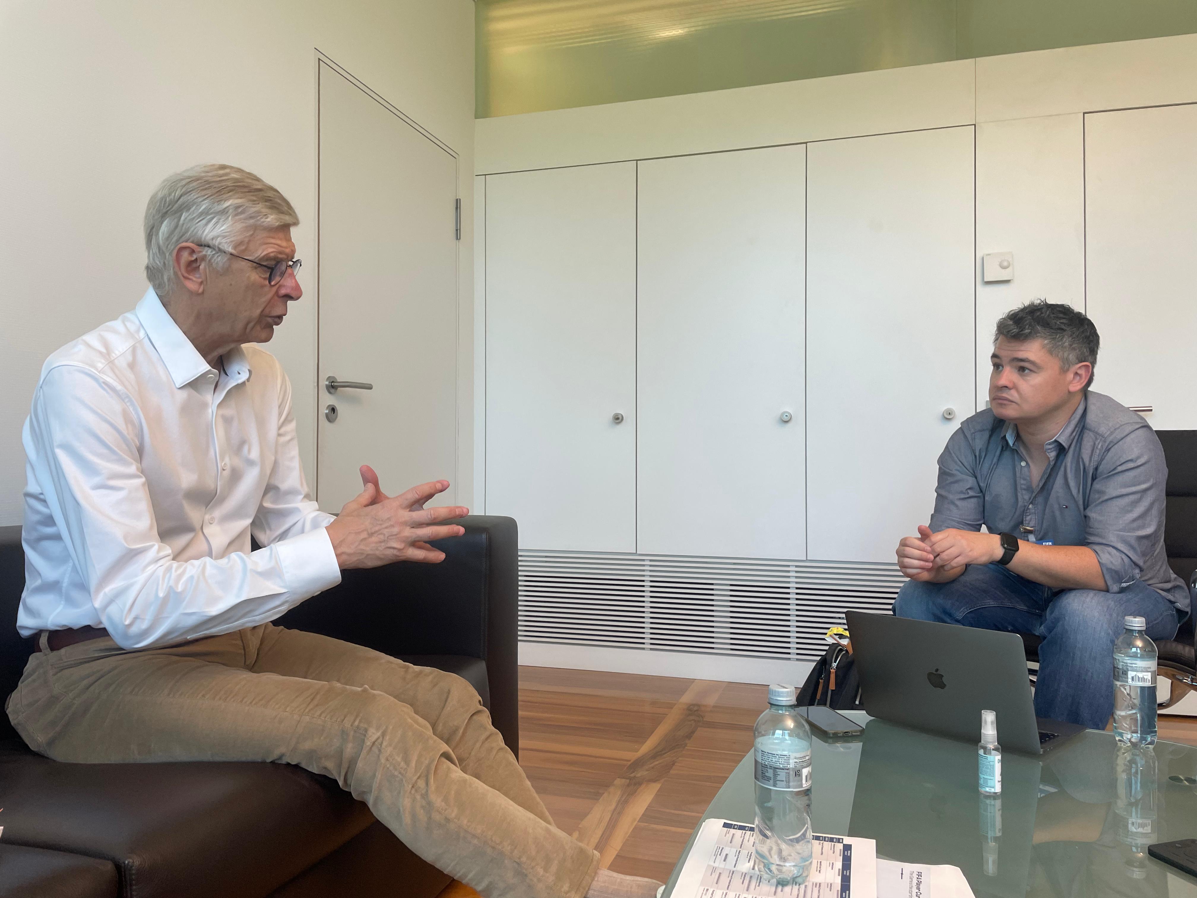 <p> The former Arsenal boss shares his thoughts on the future of the game with Delaney</p>