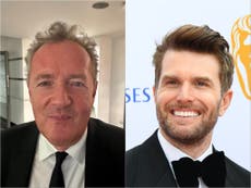 Piers Morgan reacts to being trolled by Joel Dommett at the National Television Awards