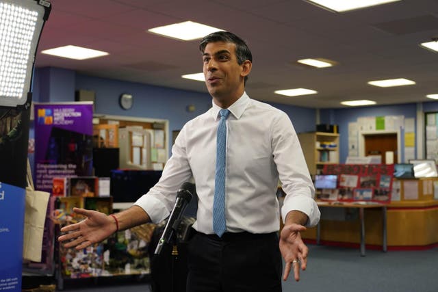 Rishi Sunak is likely to face questions about the schools concrete crisis at PMQs (Alberto Pezzali/PA)
