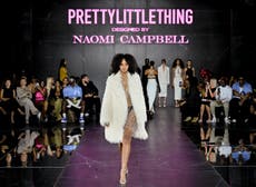 FASHION PHOTOS: Naomi Campbell struts the runway in shimmery silver in new fast fashion collab