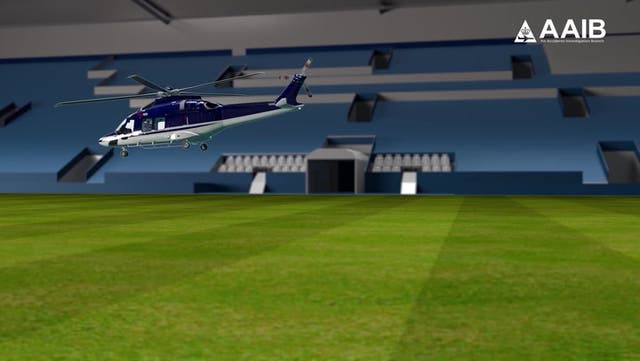 <p>Animation shows how Leicester City chairman’s helicopter crashed killing five.</p>