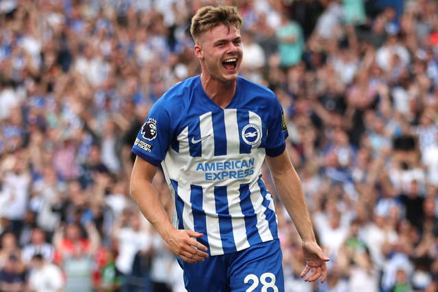 Brighton’s Evan Ferguson has been linked with Manchester City (Steven Paston/PA)