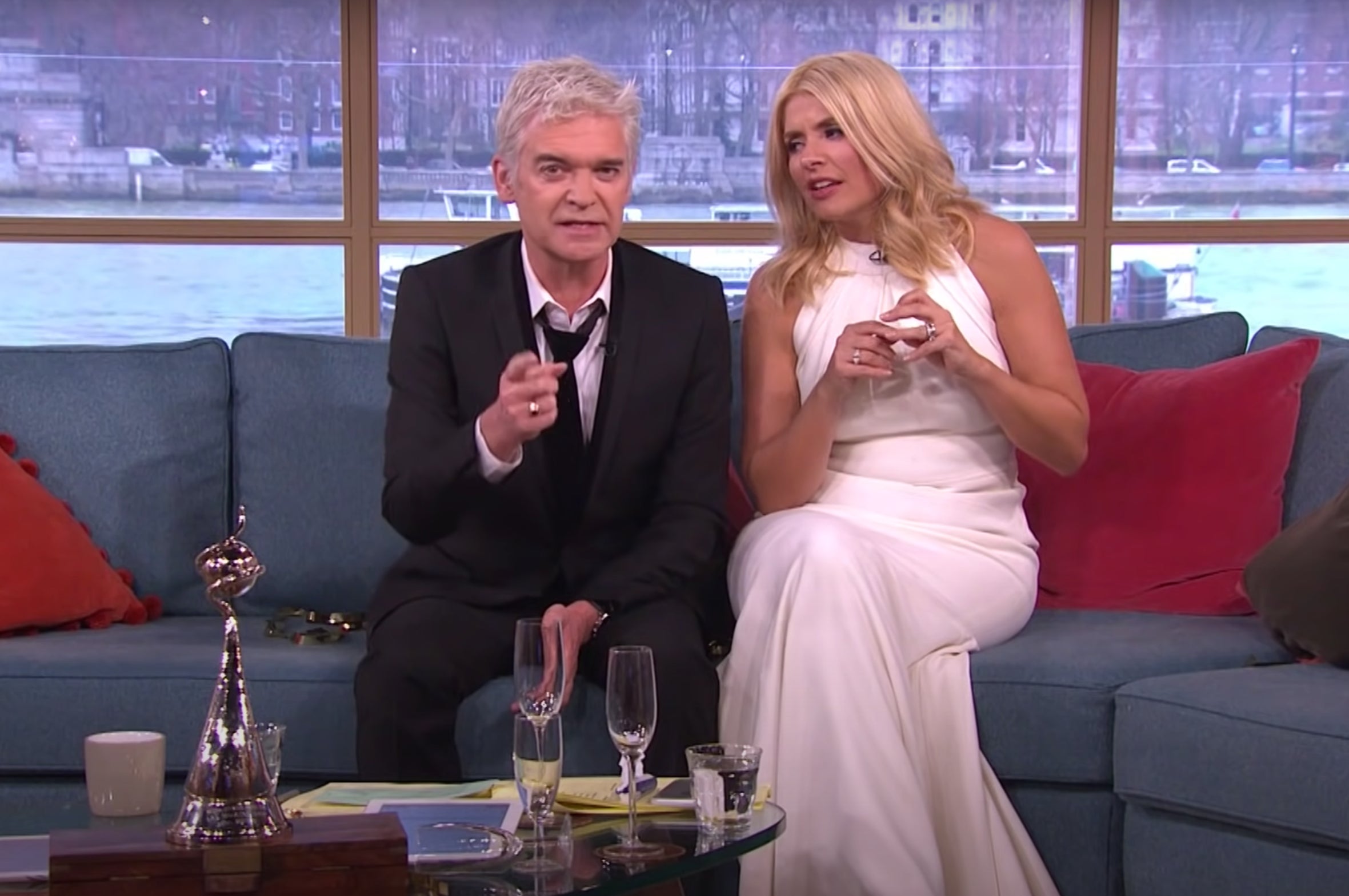 Presenting hungover with former co-host Phillip Schofield after the 2016 NTAs