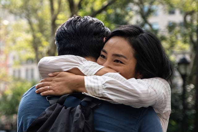 <p>Teo Yoo and Greta Lee in ‘Past Lives’ </p>