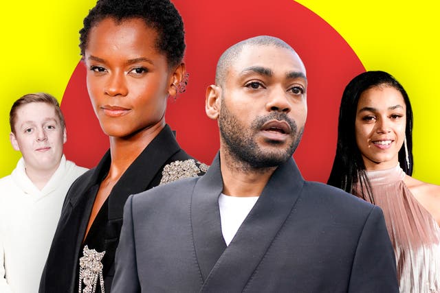 <p>Talent spotting: Hamilton has been there from the start for (from left) Thomas Turgoose, Letitia Wright, Kane Robinson and Jasmine Jobson </p>