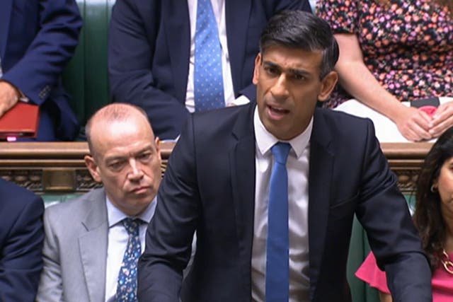 Mr Sunak responded to the question in the Commons (Commons/PA)