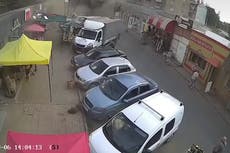 CCTV captures Russian shell landing on Ukrainian market killing at least 16