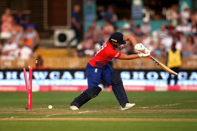 Danielle Gibson was bowled during England’s poor batting display (Simon Marper/PA)