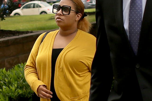 <p>Mother of the six-year-old, Deja Taylor, arrives at federal court, Monday, 12 June 2023, in Virginia Beach, Va</p>