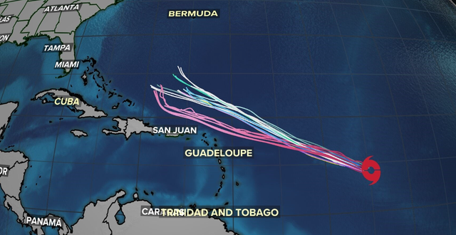 <p>The ‘spaghetti models’ for Hurricane Lee</p>