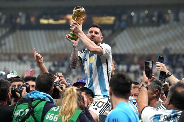 Lionel Messi is favourite for the Ballon d’Or after winning the World Cup (Martin Rickett/PA)