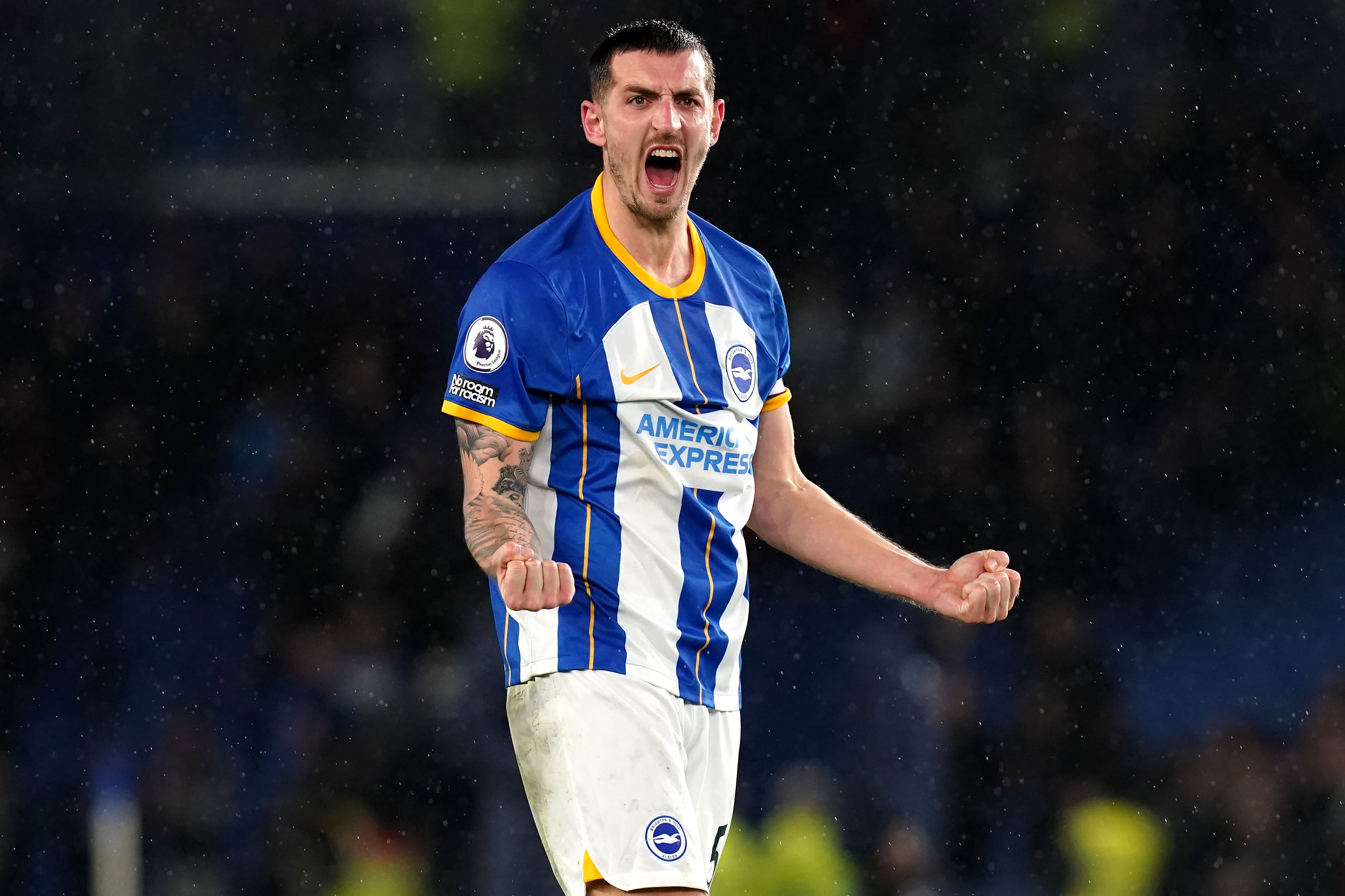 Lewis Dunk’s form for Brighton has earned him an England recall (Gareth Fuller/PA)