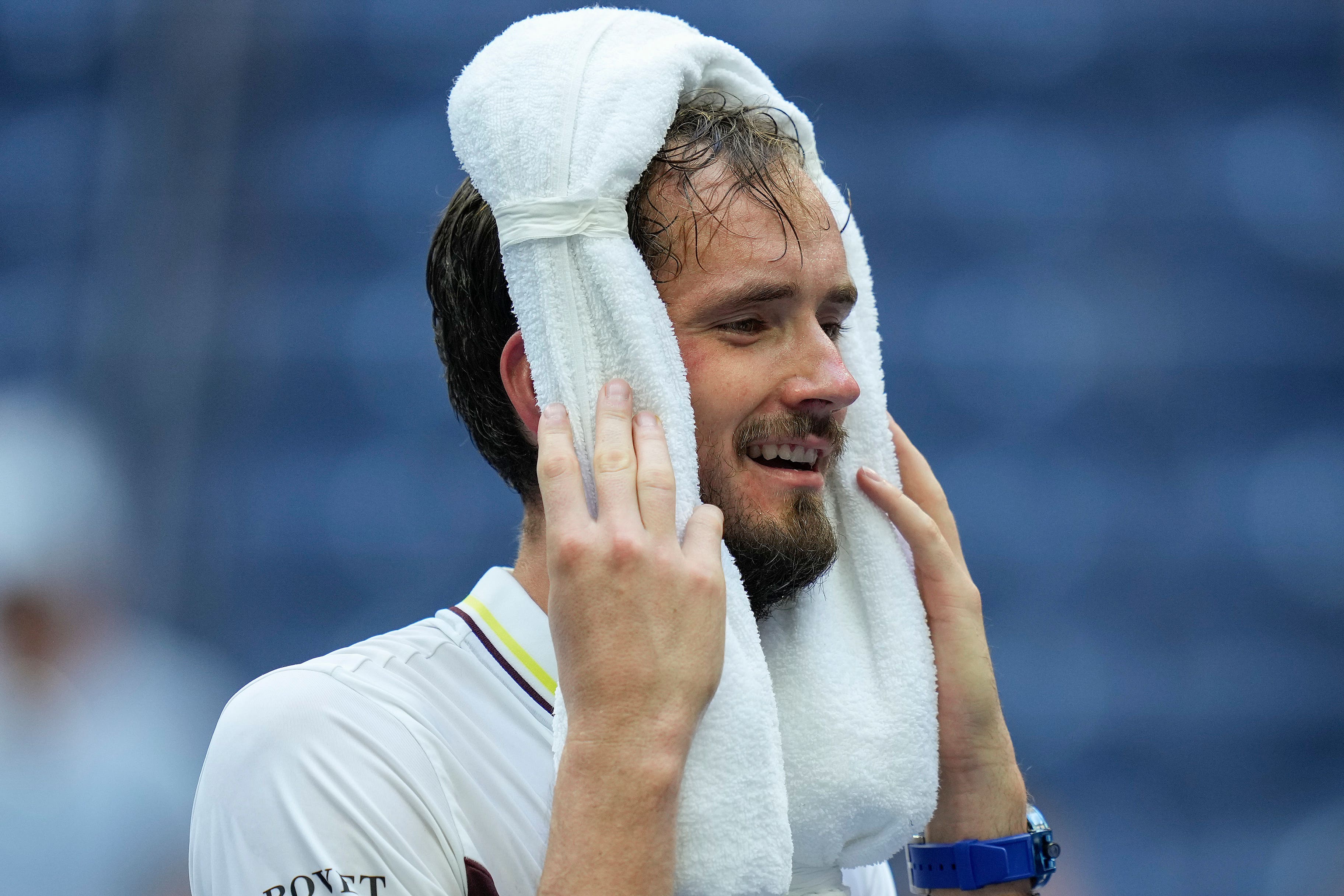 Daniil Medvedev played in 90-degree heat (Seth Wenig/AP)