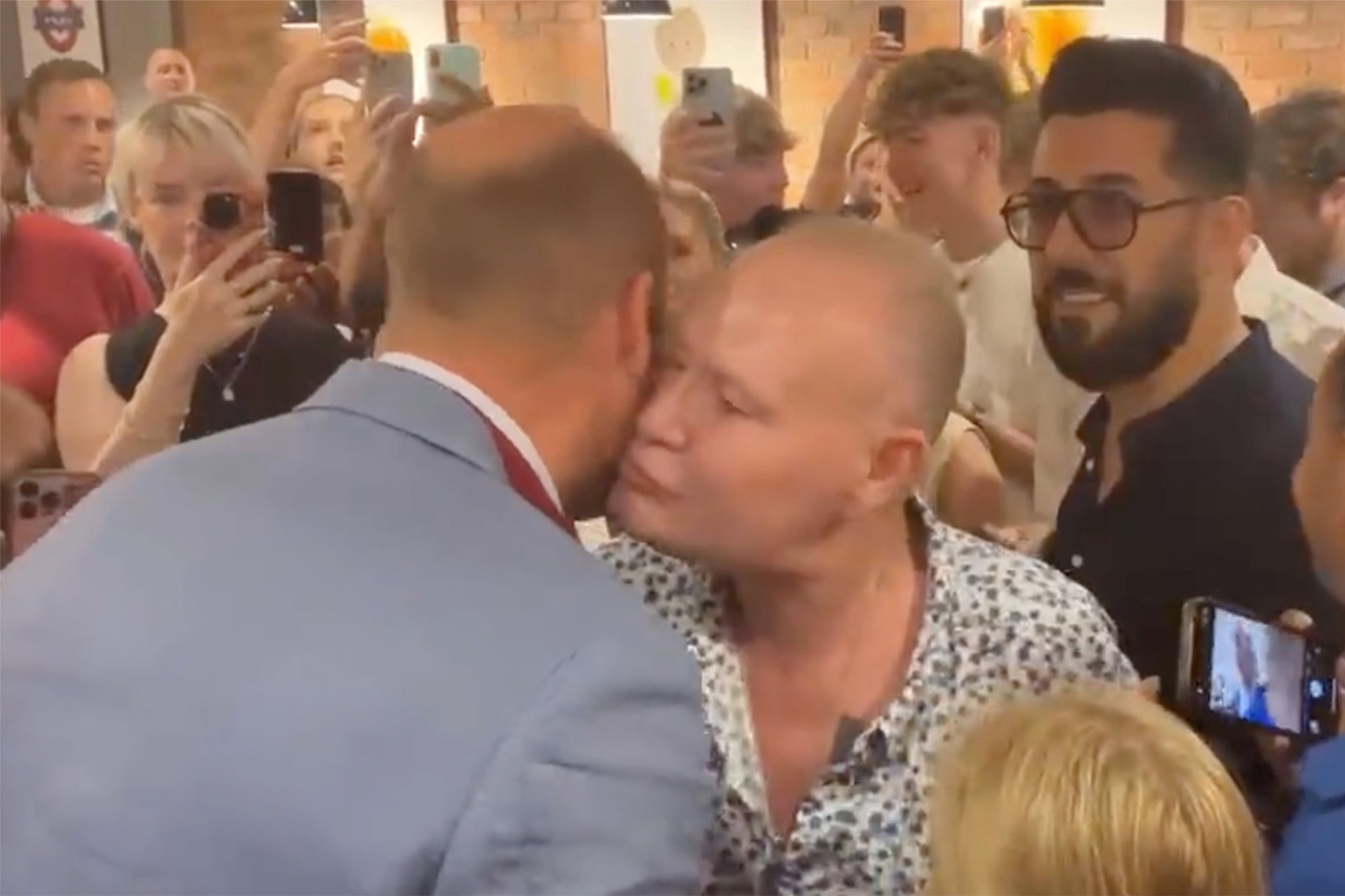 Gazza moves in for the kiss on the future king