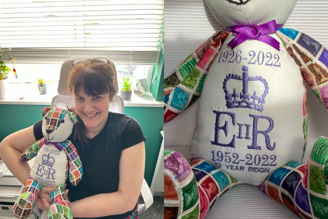 Sharon Samways has made limited edition memory bears to celebrate the life of the late Queen Elizabeth II (Sharon Samways/PA)