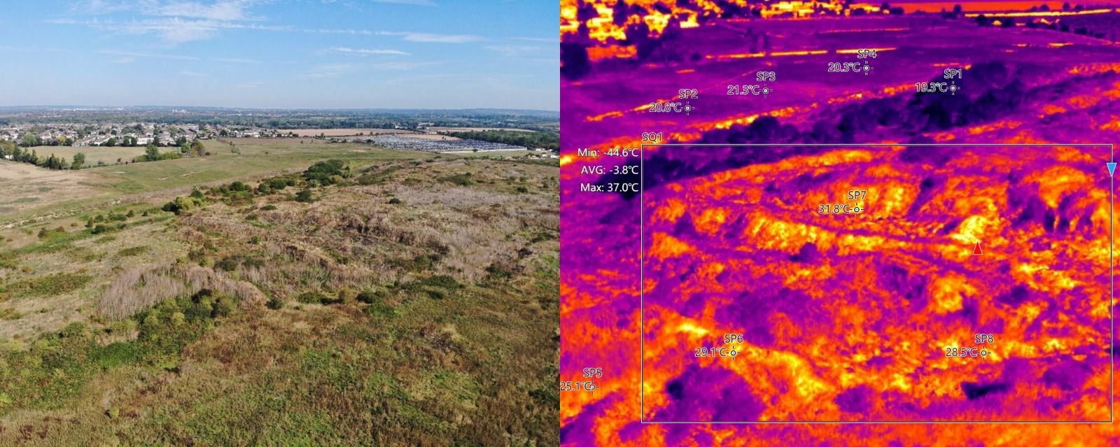 Thermal imaging shows the heat coming off the waste site