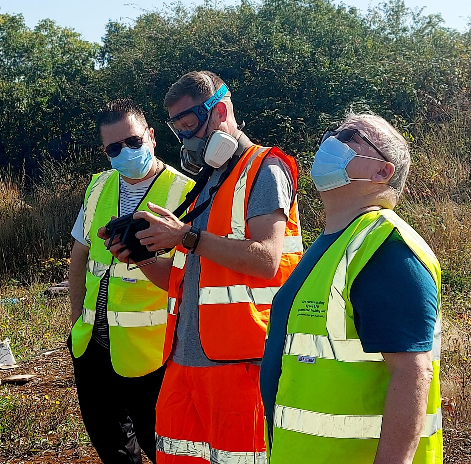 Mark James could feel the heat when he visited with the drone operators on the site