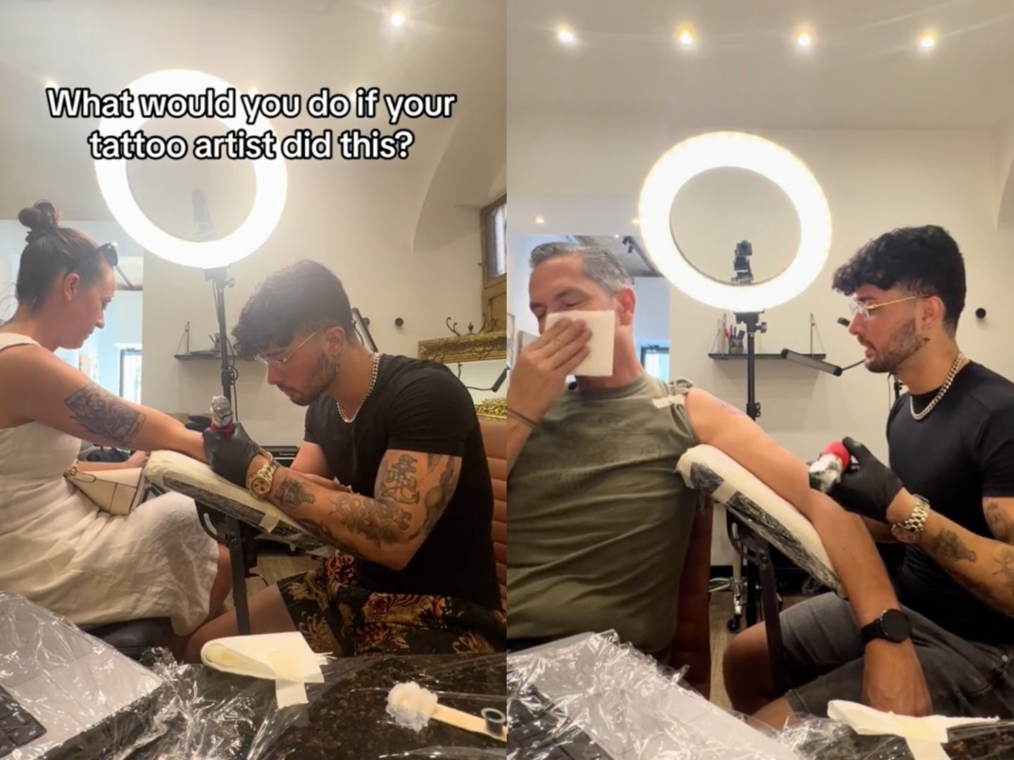 Guy with Face Tattoos Signing to Song | TikTok